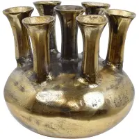 Loft42 Jenna Tulpenvase XL – 7 Glocken – Antikgold – Aluminium
