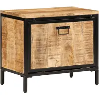 vidaXL Schuhschrank 60x35x53 cm Raues Massivholz Mango