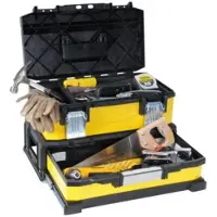Stanley 1-95-829 Metal / Plastic Tool Box with Drawer, Black / Yellow