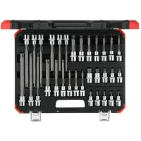 Gedore Steckschlüsselsatz R6800 3032, 32-tlg., 1/2 Zoll, für Innen-Sternprofil-Schrauben T20-T70, CV-Stahl
