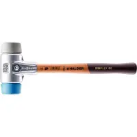 HALDER SIMPLEX Schonhammer Ø 40 mm TPE-soft blau / TPE-mid grau mit Aluminiumgehäuse