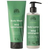 Urtekram Duschgel und Body Lotion Set Lemongrass für normale bis trockene Haut 2x200 ml