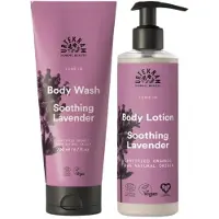 Urtekram Duschgel und Body Lotion Set Lavendel für seidig weiche Haut 2x200 ml