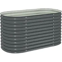 vidaXL Garten-Hochbeet 160x80x81 cm Verzinkter Stahl Grau