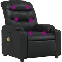 vidaXL Massagesessel Schwarz Kunstleder