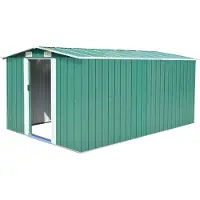 vidaXL Gerätehaus 257x392x181 cm Metall Grün