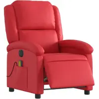 vidaXL Massagesessel Elektrisch Rot Kunstleder