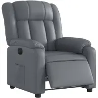 vidaXL Relaxsessel Elektrisch Grau Kunstleder