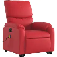 vidaXL Massagesessel mit Aufstehhilfe Elektrisch Rot Kunstleder
