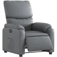 vidaXL Relaxsessel Elektrisch Grau Kunstleder