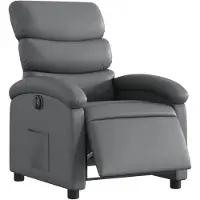 vidaXL Relaxsessel Elektrisch Grau Kunstleder