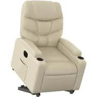 vidaXL Relaxsessel mit Aufstehhilfe Elektrisch Creme Kunstleder