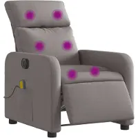 vidaXL Massagesessel Elektrisch Taupe Stoff