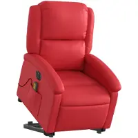 vidaXL Massagesessel mit Aufstehhilfe Elektrisch Rot Kunstleder