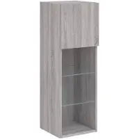 vidaXL TV-Schrank mit LED-Leuchten Grau Sonoma 30,5x30x90 cm