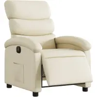 vidaXL Relaxsessel Elektrisch Creme Kunstleder
