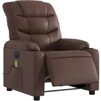 vidaXL Massagesessel Elektrisch Braun Kunstleder