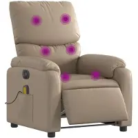 vidaXL Massagesessel Elektrisch Cappuccino-Braun Kunstleder