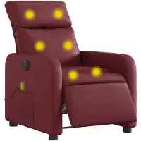 vidaXL Massagesessel Elektrisch Weinrot Kunstleder