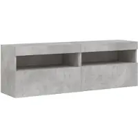 vidaXL TV-Wandschränke mit LED-Leuchten 2 Stk. Betongrau 60x30x40 cm