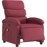 vidaXL Massagesessel Elektrisch Weinrot Stoff