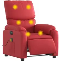 vidaXL Massagesessel Elektrisch Rot Kunstleder