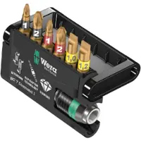 Wera 05057416001, 7 Stück(e), Phillips, Pozidriv, Schlitz, 1 x 1/4"x50 1 x PH 1x25 1 x PH 2x25 1 x PZ 1x25 1 x PZ 2x25 1 x 1.0x5.5x25 1 x 1.2x6.5x25, 25,4 / 4 mm (1 / 4"), Hexagonal