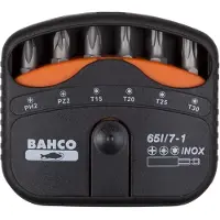 Bahco 1/4" Edelstahl-Bitsatz für Phillips-, Pozidriv- und TORX-Schrauben - 7-teilig