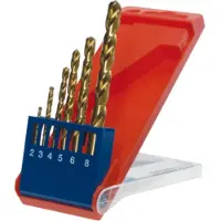 Kwb HSS-TIN Titan Metallbohrer-Satz – Bohrer-Set, 6-teilig, Ø 2 bis 8 mm, Spiral