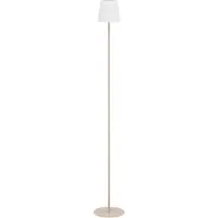 Eglo Stehlampe Fiorana, Eck Standlampe minimalistisch, Stehleuchte in Sandarben mit Lampenschirm in Weiß, Lampe Wohnzimmer mit E14 Fassung, H 140,5 cm