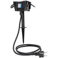 Kopp Gartenspieß Gartensteckdose 4 fach Schutzkontaktsteckdosen schwarz IP44