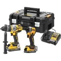 DeWalt DCK2052H1E1T-QW Akku-Kombopack (bl) inkl. Schlagbohrschrauber DCD999, Akku-Schlagschrauber DCF850, 1x Powerstack Akku 18V XR (18V/1,7Ah)