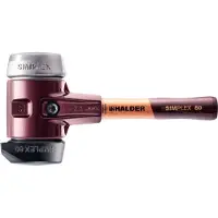 HALDER SIMPLEX Schonhammer Ø 80 mm Gummi / Weichmetall mit Standfuß und extra kurzem Stiel Termpergussgehäuse