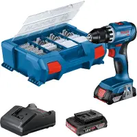 Bosch Akku-Bohrschrauber GSR 18V-45, 2 x Akku GBA 18V 2.0Ah in L-Case Pick & Click