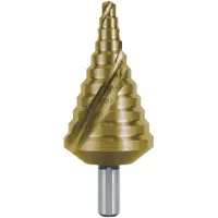 RUKO Stufenbohrer HSS-TiN spiralgenutet mit Kreuzanschliff für metrische Kabelverschraubungen Gr. 17 Ø 6,5 - 40,5 mm - 101090T