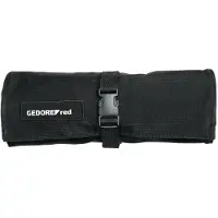 Gedore red Werkzeug-Rolltasche für 12 Schlüssel, Mit Fach für Kleinteile, Ohne Bestückung, Schwarz