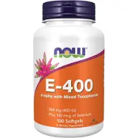 Now Vitamin E-400 Gemischte Tocopherole mit Selen 100 Weichkapseln