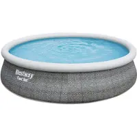 Bestway Fast Set Rattan 457x107 Cm Runder Aufblasbarer Pool