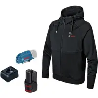 Bosch Beheizbarer Hoodie GHH 12+18V XA S, 1 x Akku GBA 12V 2.0Ah, Ladegerät