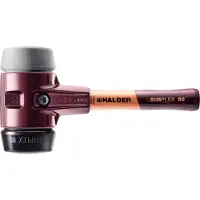 HALDER SIMPLEX Schonhammer Ø 80 mm Gummi / TPE-mid grau mit extra kurzem Stiel und Termpergussgehäuse