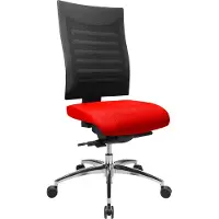 Schäfer Shop Bürostuhl SSI Proline S3+, Synchronmechanik, ohne Armlehnen, 3D-Netz-Rückenlehne, 3D-Sitzgelenk, rot/schwarz