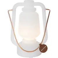QAZQA - Modern Tischleuchte I Tischlampe I Lampe I Leuchte wiederaufladbar 22 cm IP44 weiß - Storm Mini I Außenbeleuchtung - Kunststoff Andere - I (nicht austauschbare) LED
