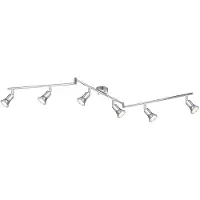 Globo Lighting Strahler Metall verchromt, beweglich, LxBxH: 1450x85x175mm, inkl. 6x GU10 LED 4W 230V, 320lm Source, 320lm Output, 3000K