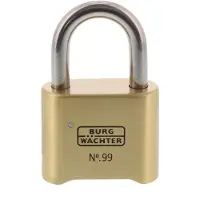 Burg wachter No. 99 Ni 50 SB Hængelås Messing Kombinationslås