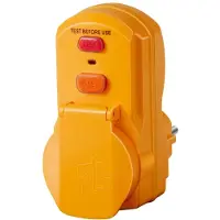 Brennenstuhl Personenschutz-Adapter BDI-A 2 30, 16A, 3500W, Berührungsschutz, Klappdeckel, zweipolige Abschaltung, für Außen- und Innenbereich, L 105 x B 50 x H 95 mm, gelb