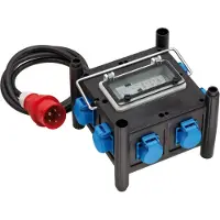 Brennenstuhl 1153690600, 2 m, Draußen, Kunststoff, Gummi, Schwarz, Blau, 7 AC-Ausgänge, 400 V