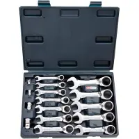 Ks Tools GEARplus Ratschenringmaulschlüssel-Satz, kurz, 16-tlg