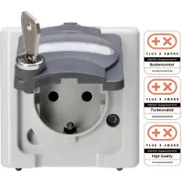 Heinrich Kopp 103756008, Typ F, Grau, Weiß, Thermoplast, IP44, 250 V, 16 A