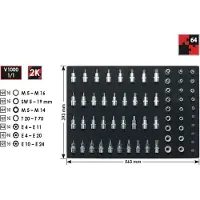 Vigor Steckschlüssel-Einsatz Satz, V2837, Vierkant6,3 mm (1/4 Zoll), Vierkant10 mm (3/8 Zoll), Vierk
