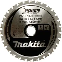 Makita SPECIALIZED Kreissägeblatt für Metall 136 x 20 x 1,4 mm 50 Zähne ( B-33641 )